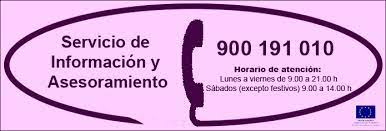 Teléfono 900 191 010 para información a la mujer